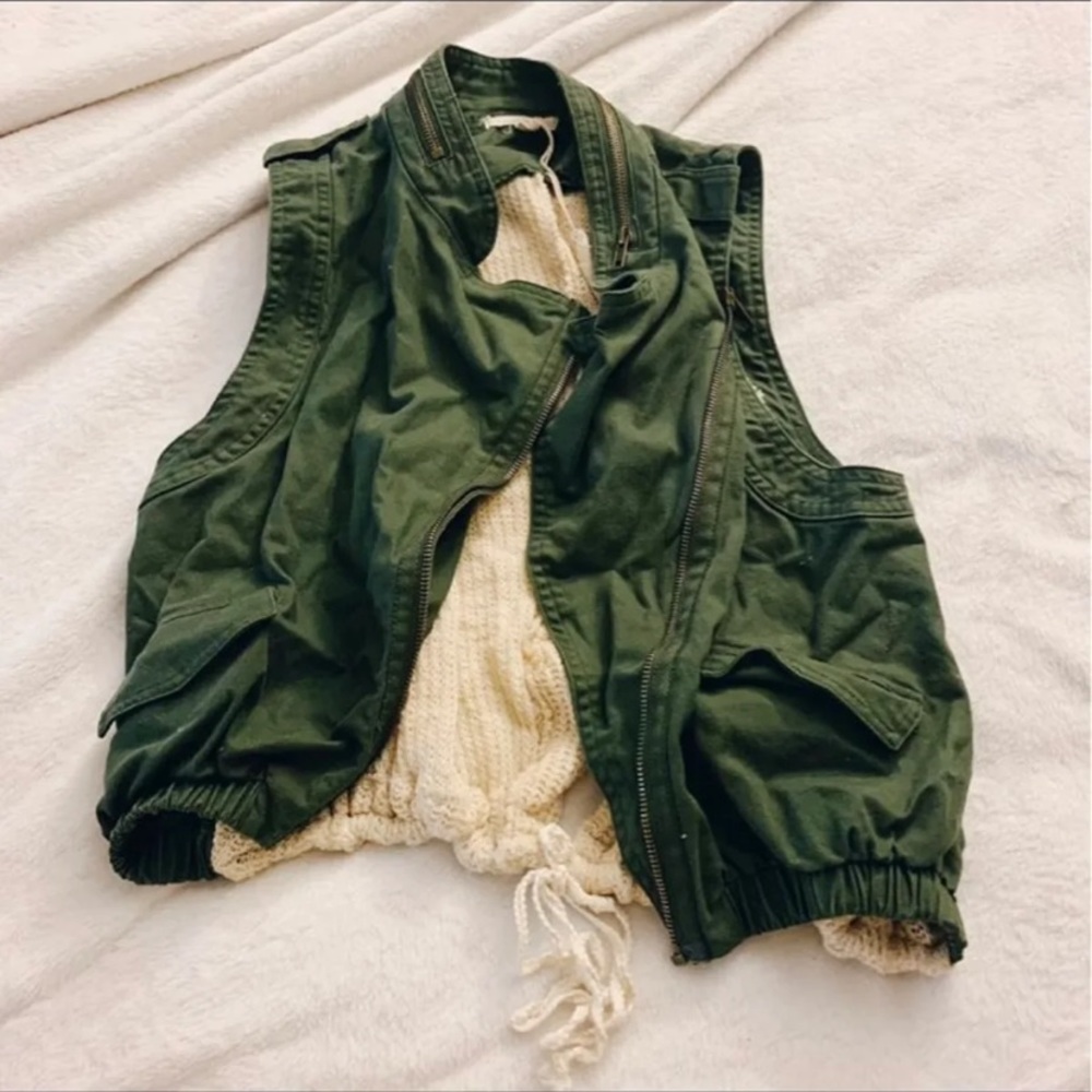Army Green Knitted Jacket